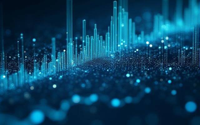 Abstract representation of blockchain nodes forming a secure network around traditional financial symbols.